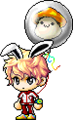 Bunny Ears / Orange Mushroom Balloon / Blue Watch / Red Trainer Jacket / Red Trainer Pants / Yellow Rainbow Sneaks